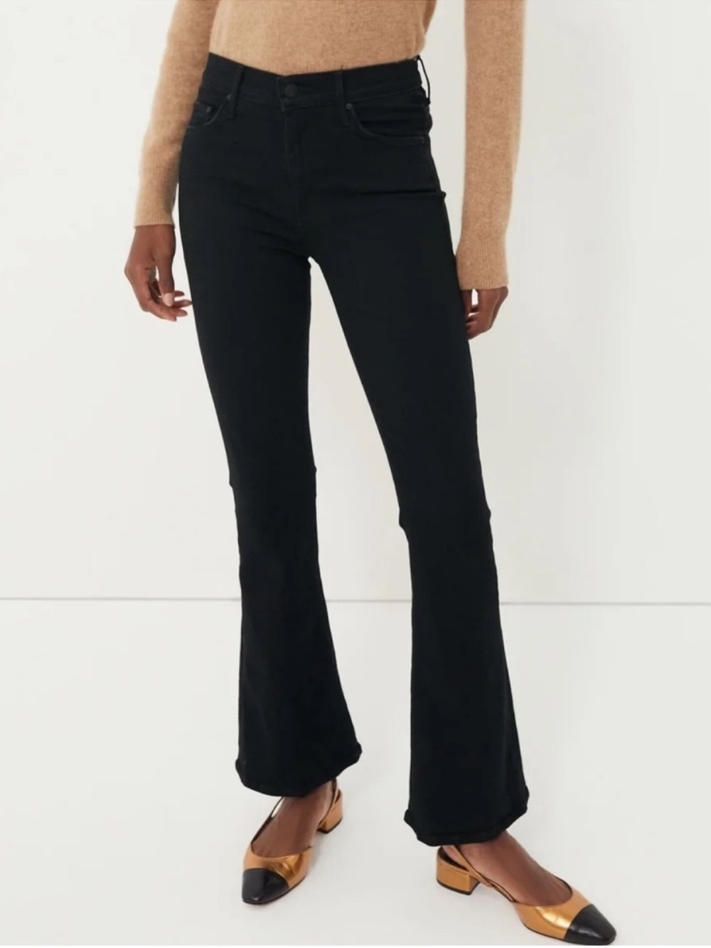 Mother The Weekender Black Flare Not Guilty Denim
